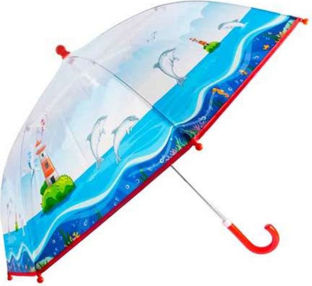 Kinder-Regenschirm transparent Delphin - bb-Klostermann 53117 -