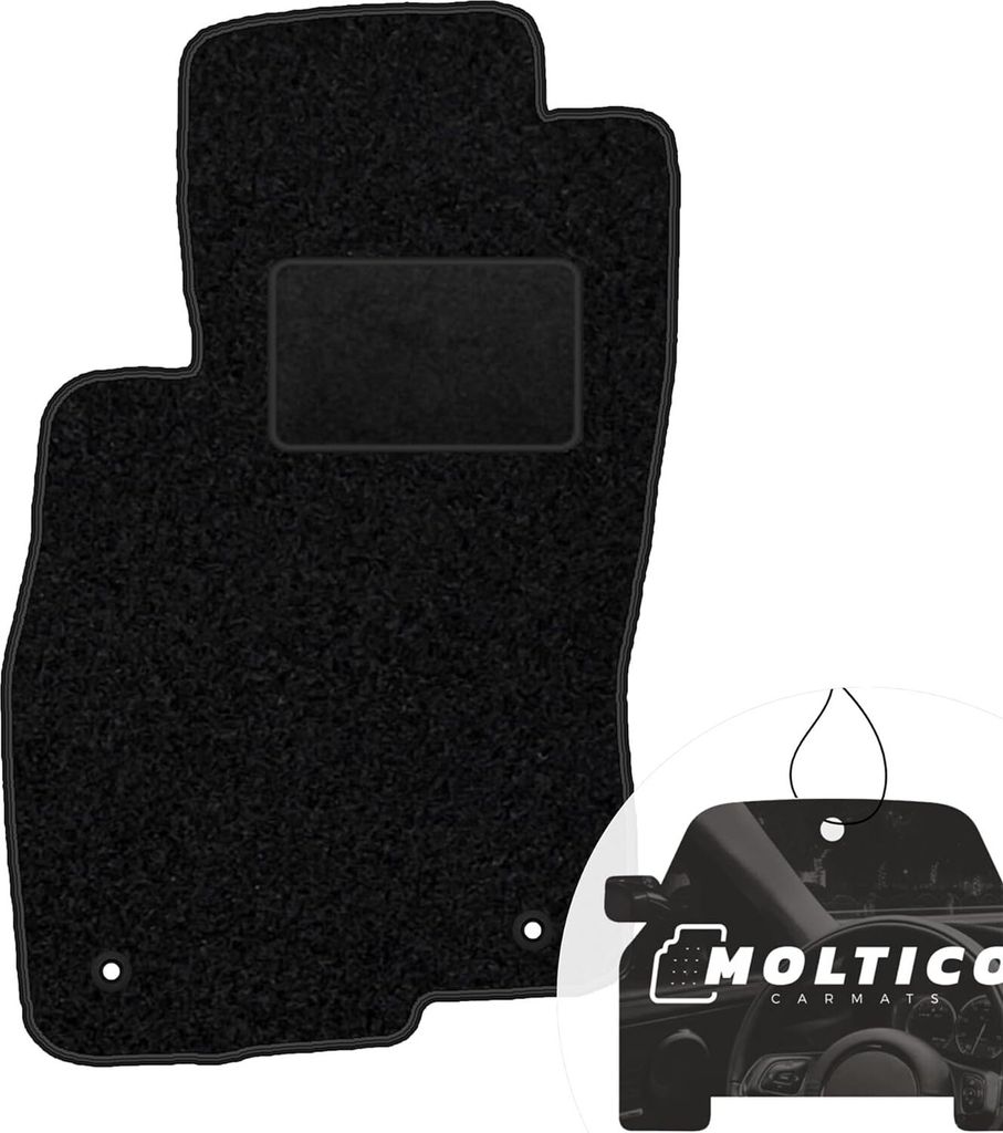 moto-MOLTICO Fahrer Fußmatte Auto Velours Fahrerseite Autoteppiche Schwarz Fahrermatte 1-teilig passend für Fiat Marea 1996-2003