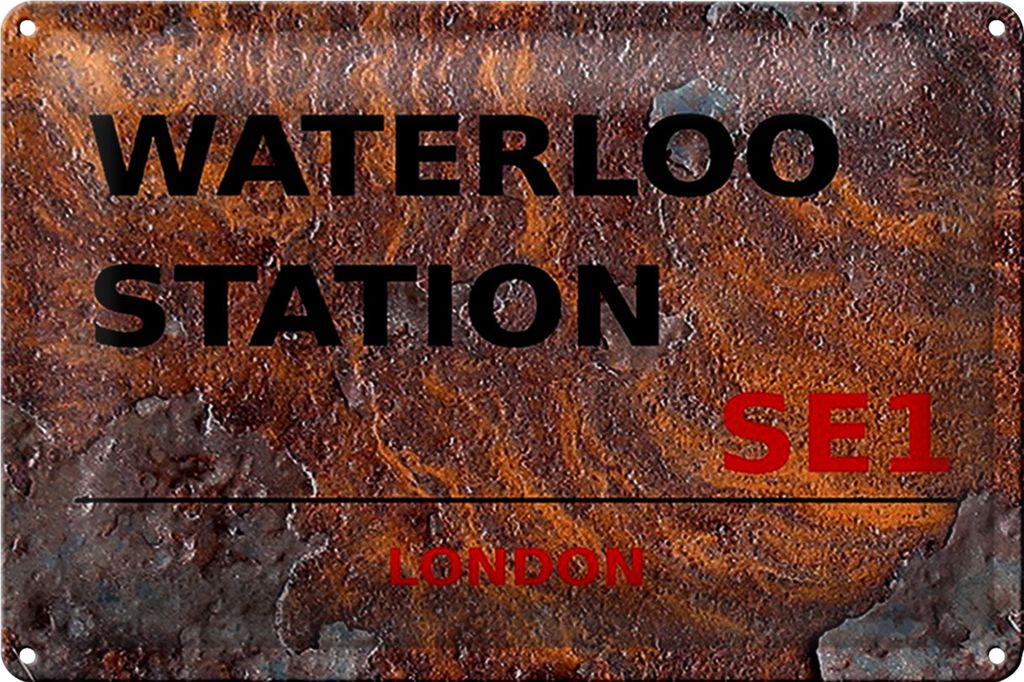 Blechschild London 30x20cm Waterloo Station SE1 Rost