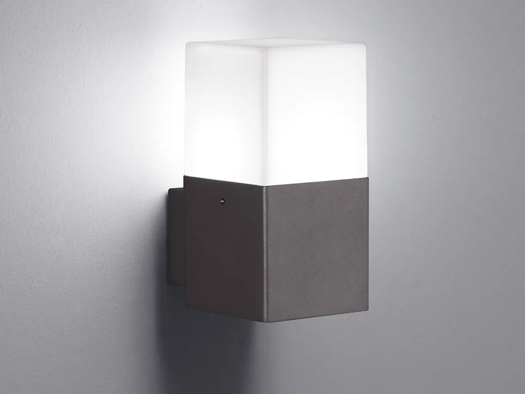 Trio Leuchten Hoosic 224060242 - Lampada Da Parete Esterna, Alluminio Antracite, Plastica Bianca, 2 X E27, IP44
