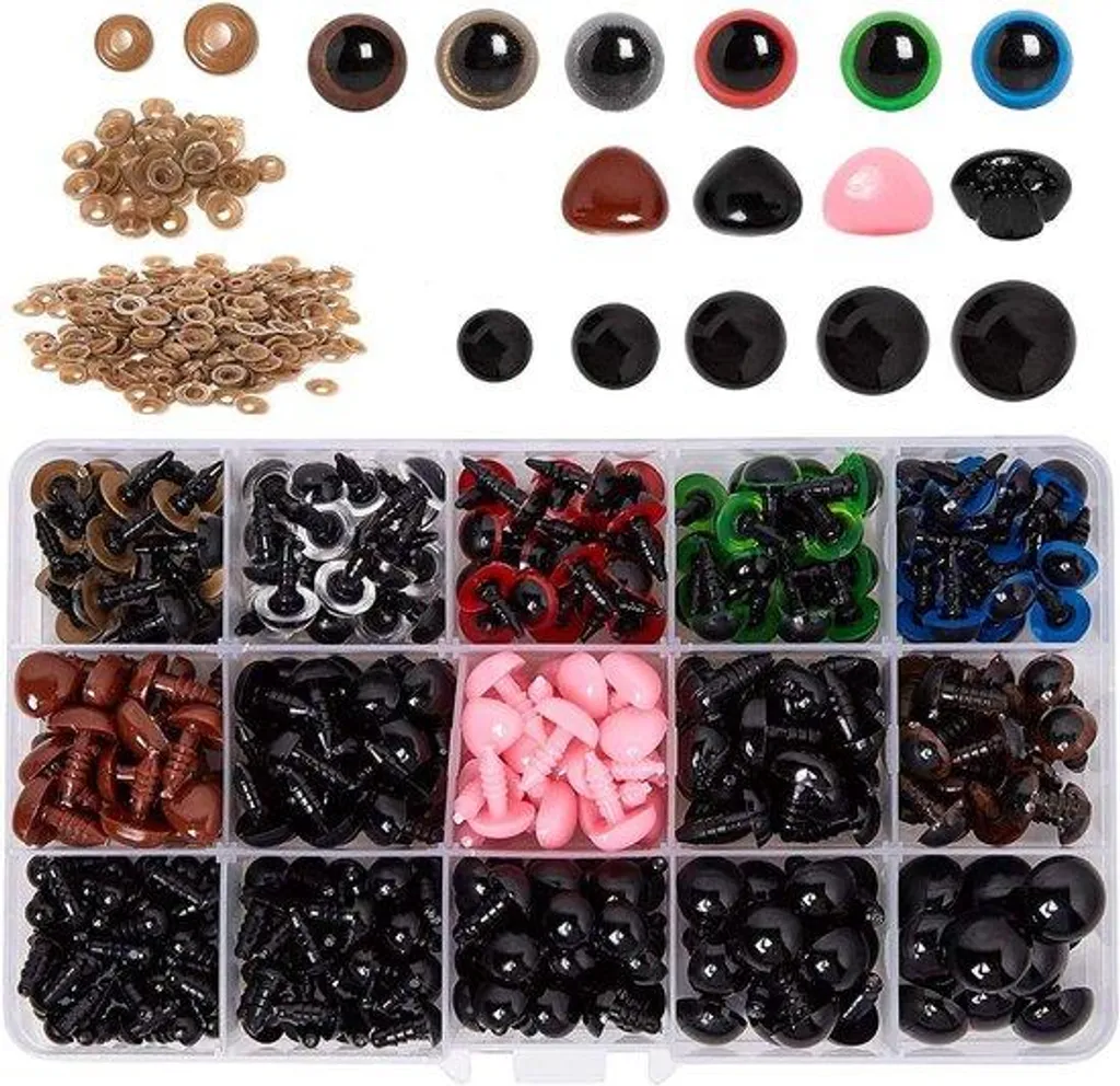 Kit Créatif Amigurumi 560 Pièces Yeux et Nez pour Doudous au Crochet
