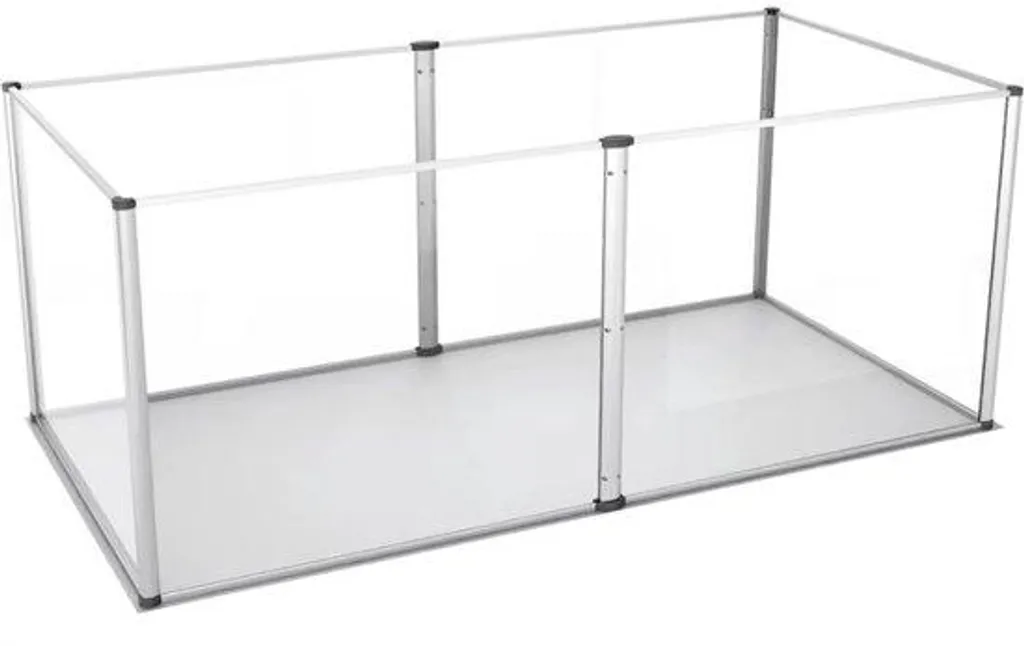 Cage transparente 124cm en acrylique haute visibilité et multi-portes