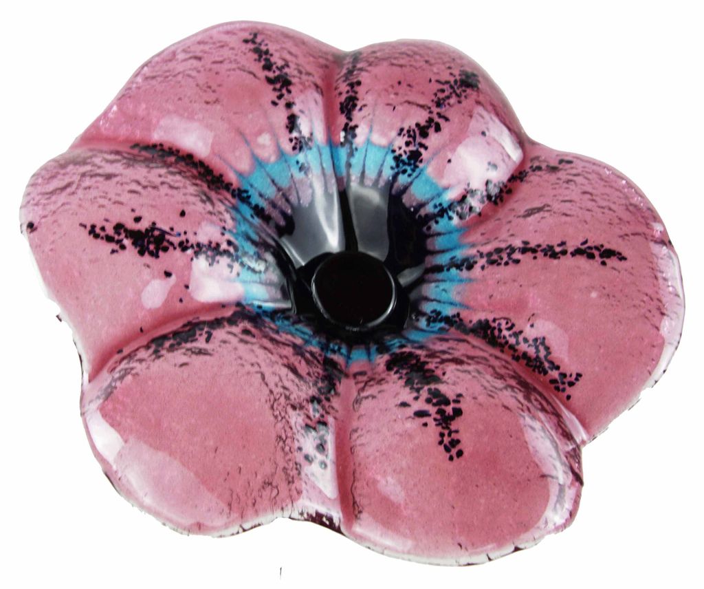 Zauberhafter Gartenstecker Glasblume dunkelblau eckig ca. 100 cm - Gartendekoration