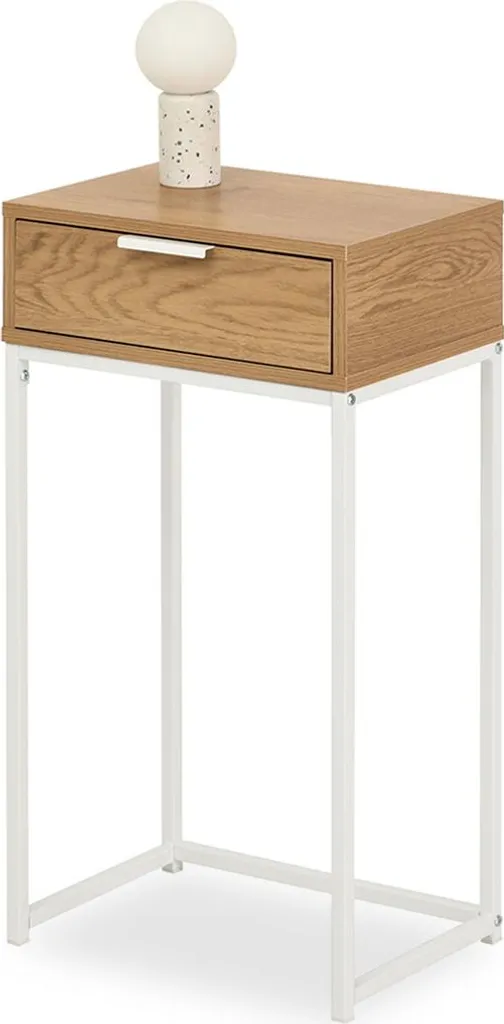 Petite console d'entrée NIRAI blanc et chêne - Idéal couloir et passage