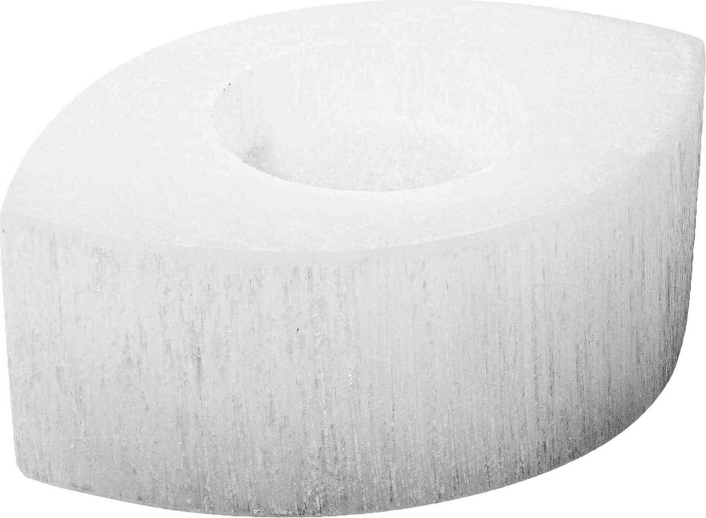 Selenit Augen Kerzenhalter 4x10,5cm – Kerzenhalter im Augen Design