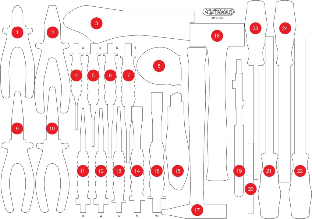 KS Tools Inserto in schiuma vuoto per 811.0033