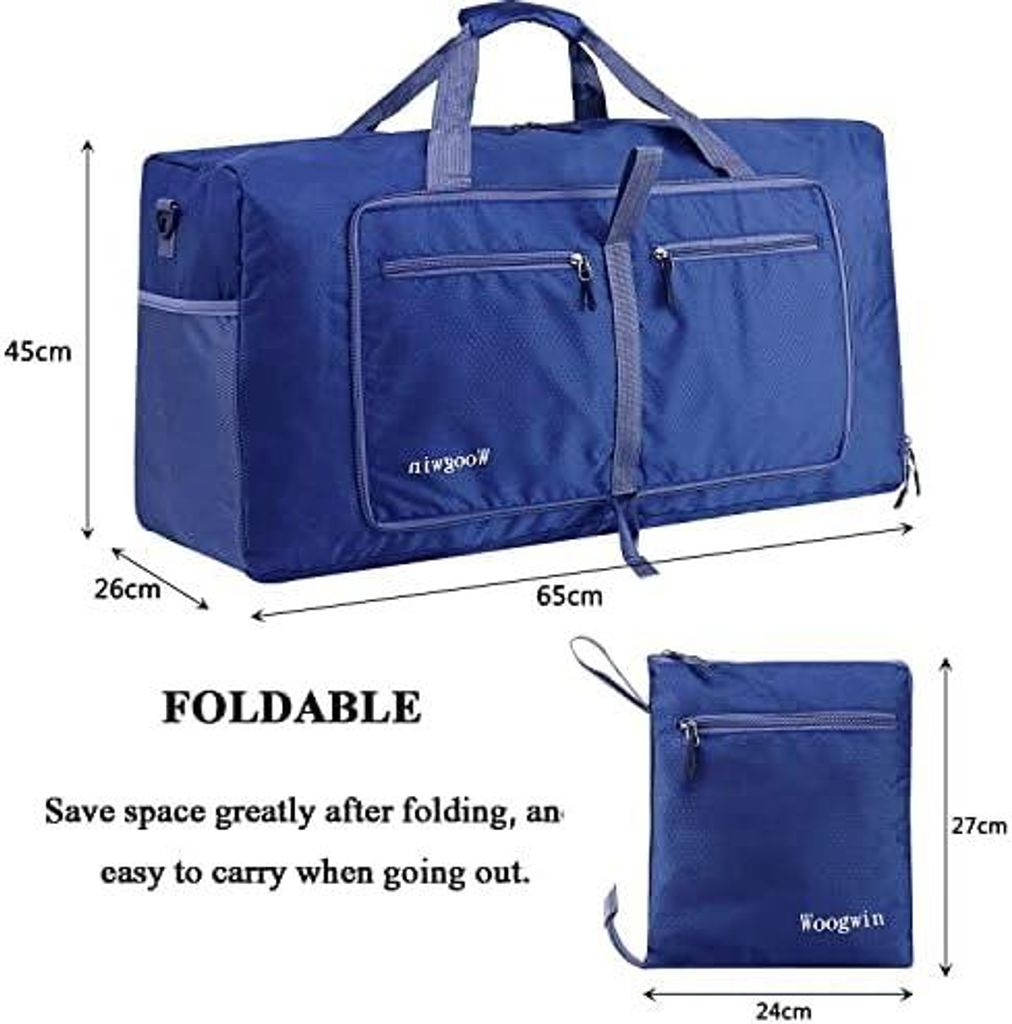 60L Reisetasche, große faltbare Sporttasche für Damen und Herren mit Schuhfach, Taschen, wasserdicht, Saunatasche, Reisetasche für Sport, Urlaub...