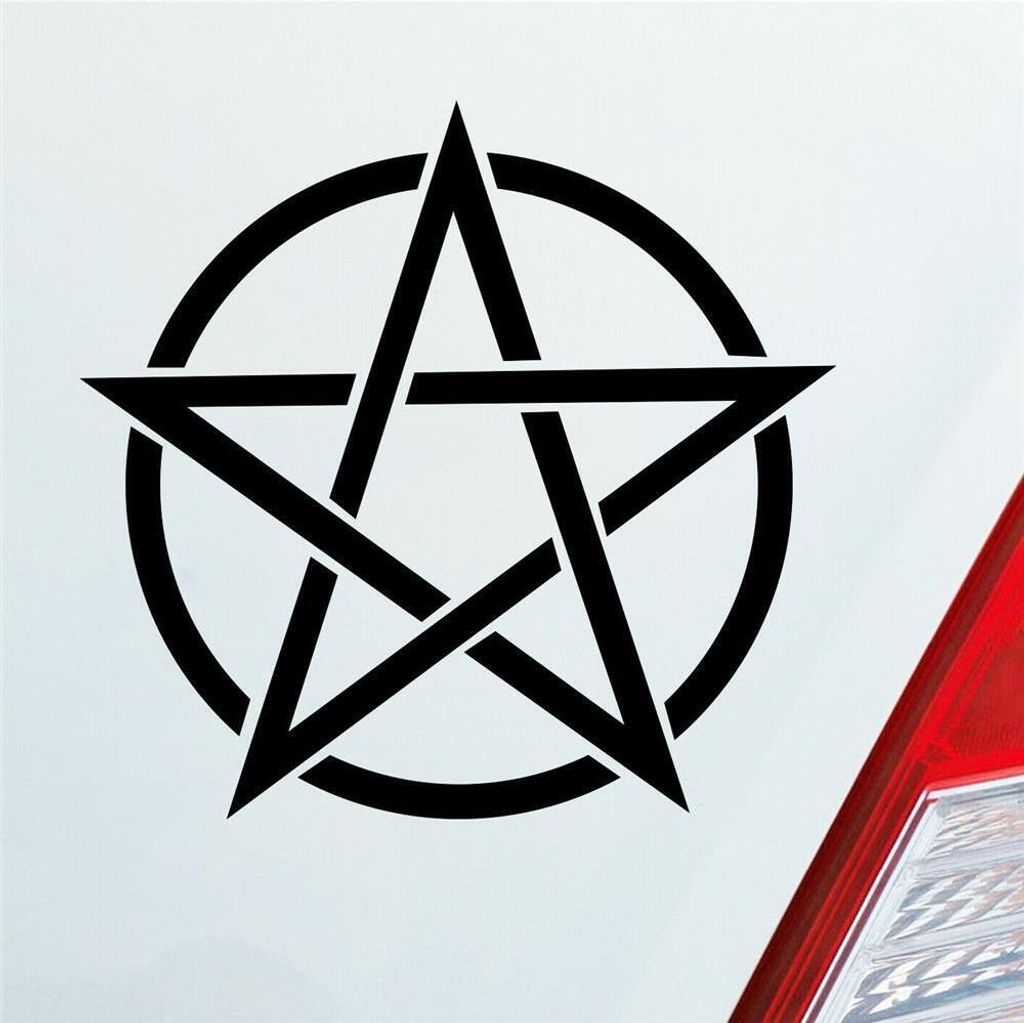 Auto Aufkleber Pentagram Druidenfuß Gothic Hexe Stern Satan Produktbild 