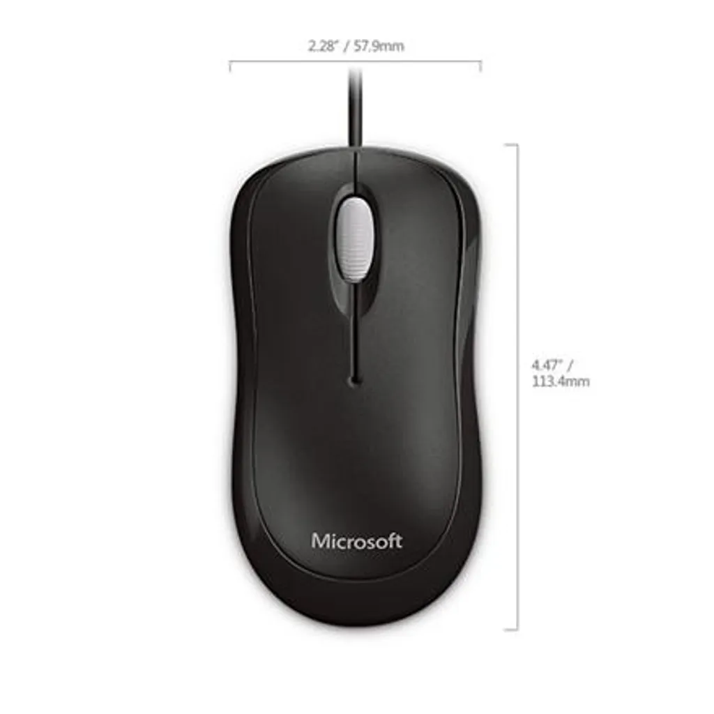 Souris Microsoft Basic Optical ambidextre avec molette de défilement - 10