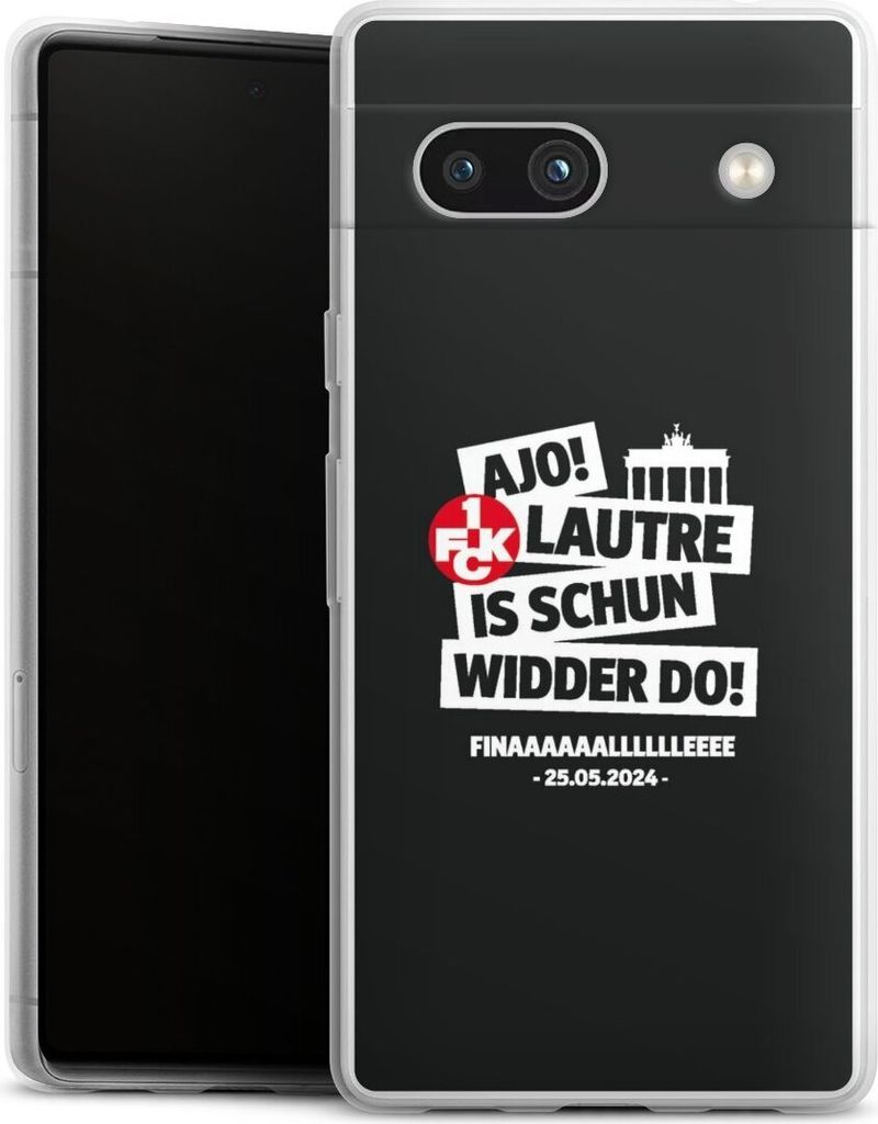 DeinDesign Slim Hülle für Google Pixel 7a Silikon Case Ultra Dünn Handyhülle 1. FC Kaiserslautern 1. FCK Pokal Finale 2024