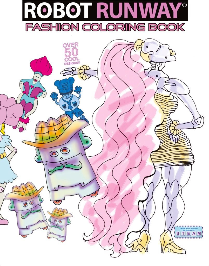 Robot Runway Fashion Coloring Book