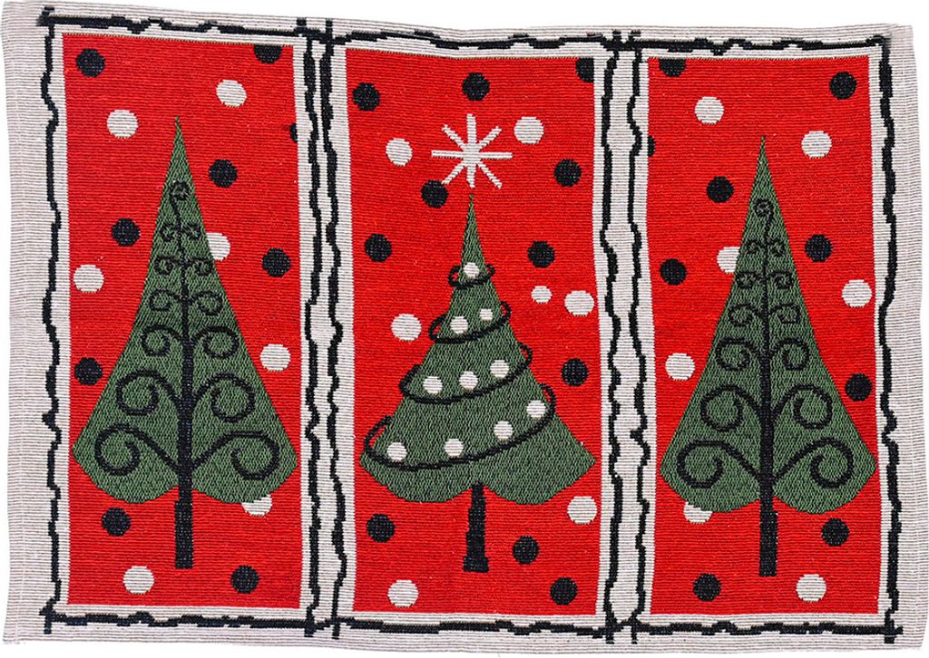 gestrickter Stoff kreative Multiple -Farb -Placemat -Tischdecke für Weihnachten Ornament-Baum