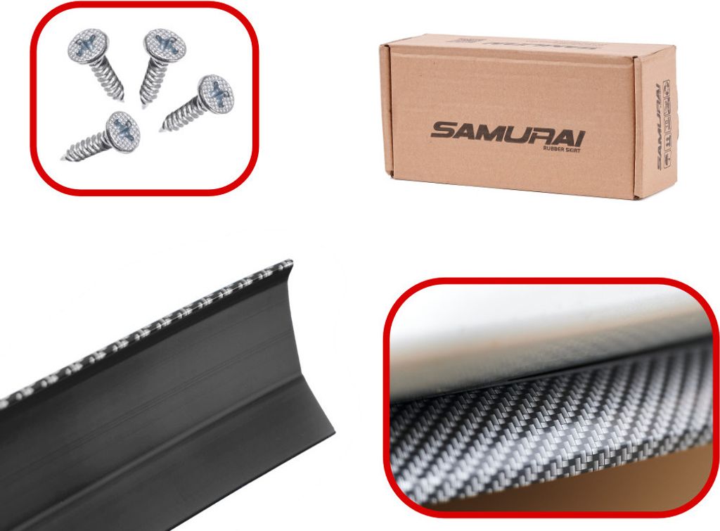 Pare-chocs universel spoiler carbone 2,5 m noir Image du produit 