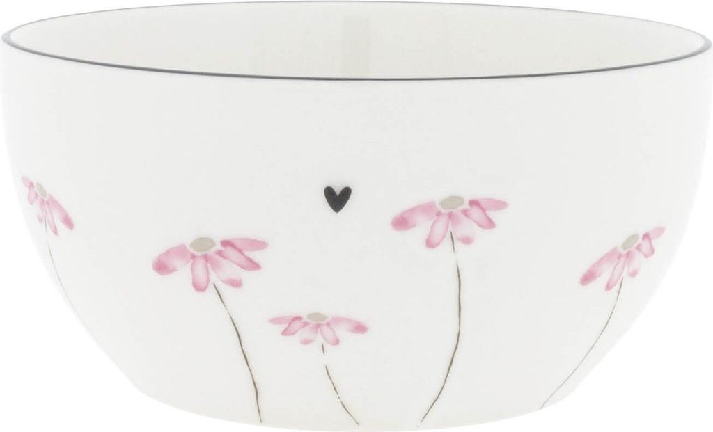 Müslischale Watercolour Flower Blume weiß rosa D. 14cm Produktbild 