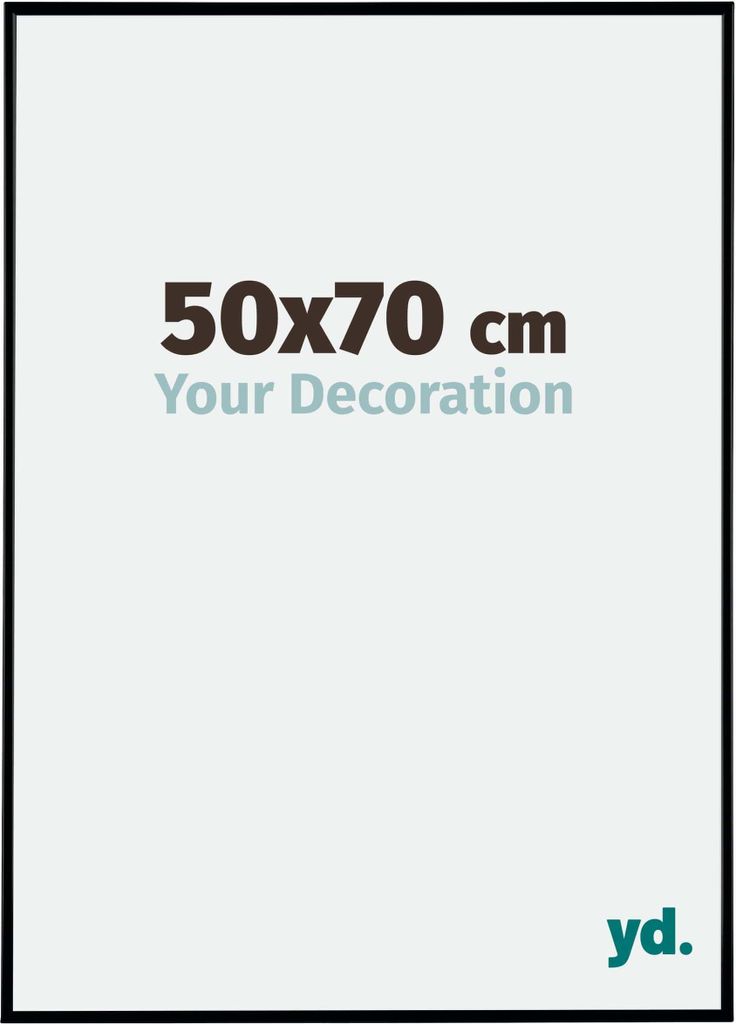 A marketing image for a picture frame, showing its dimensions and a tagline.