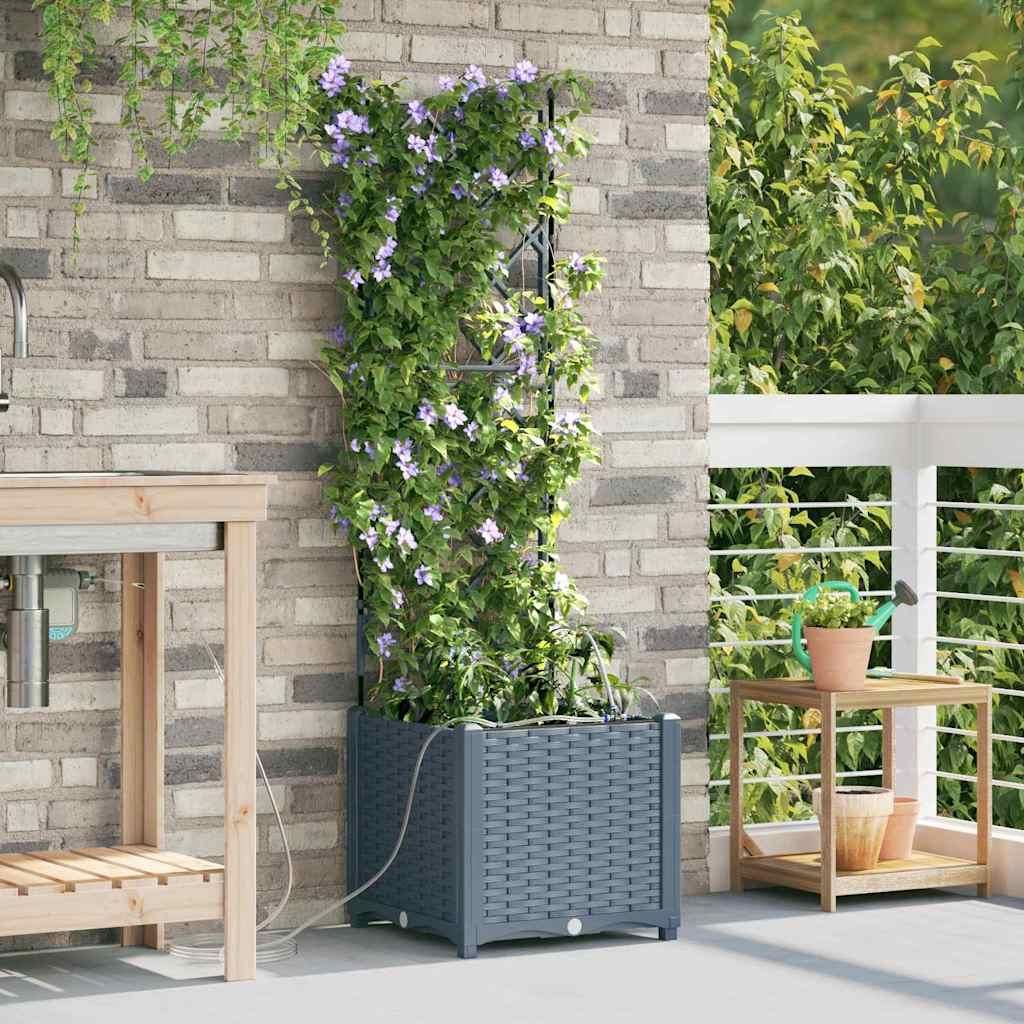 Maison Exclusive - Garten-Pflanzgefäß 2 pcs Hellgrau Kunststoff
