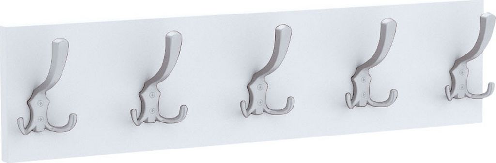 AKKE Weiss Garderobenleiste horizontal klein ALU haken BxH: 60x15 cm