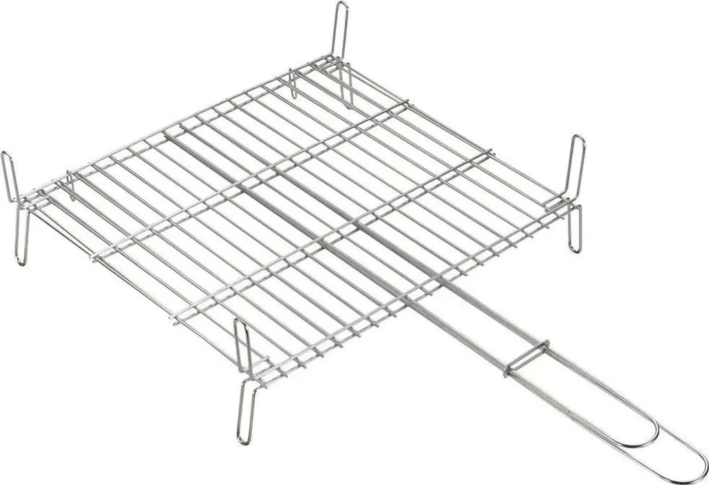 Grille de Barbecue Double 40x45 cm Sauvic pour Cuisson Réversible