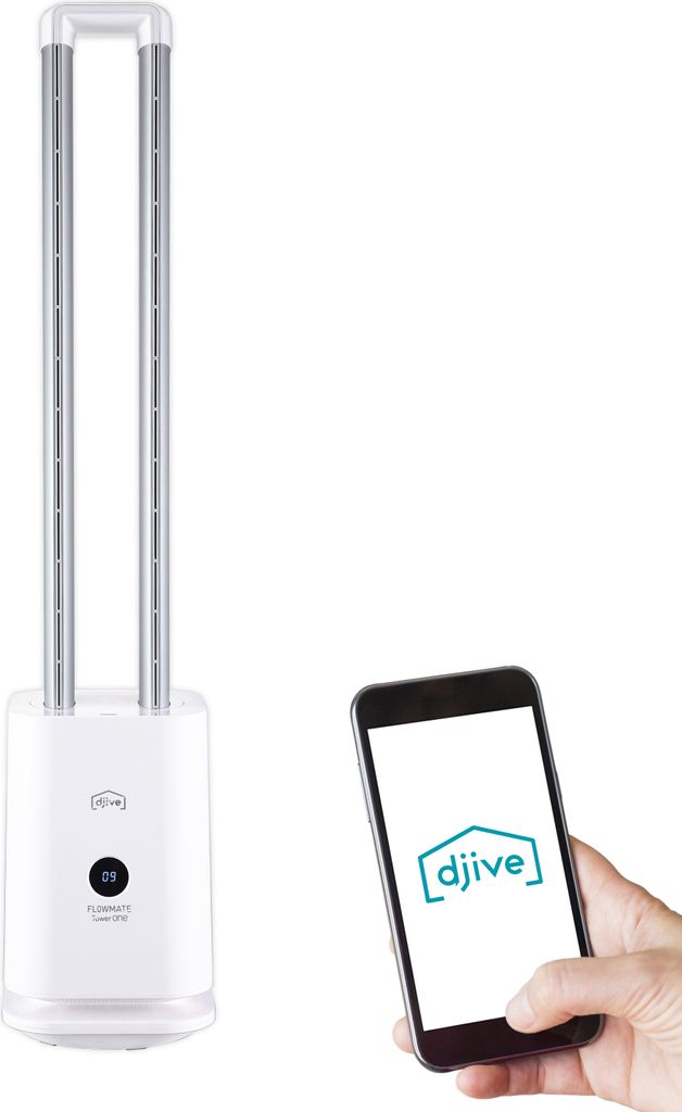 djive Flowmate Tower one rotorloser Ventilator mit Produktbild 