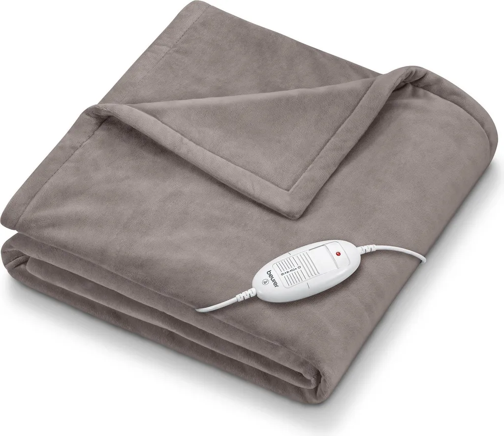 Couverture Chauffante Beurer HD75 100W avec 6 Niveaux de Température Gris