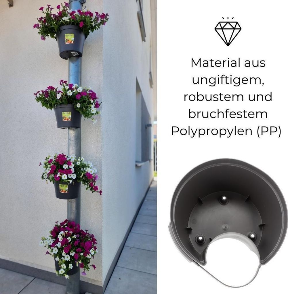 Blumentopf für Regenrohr Regenrinne Fallrohr Kaufland.de