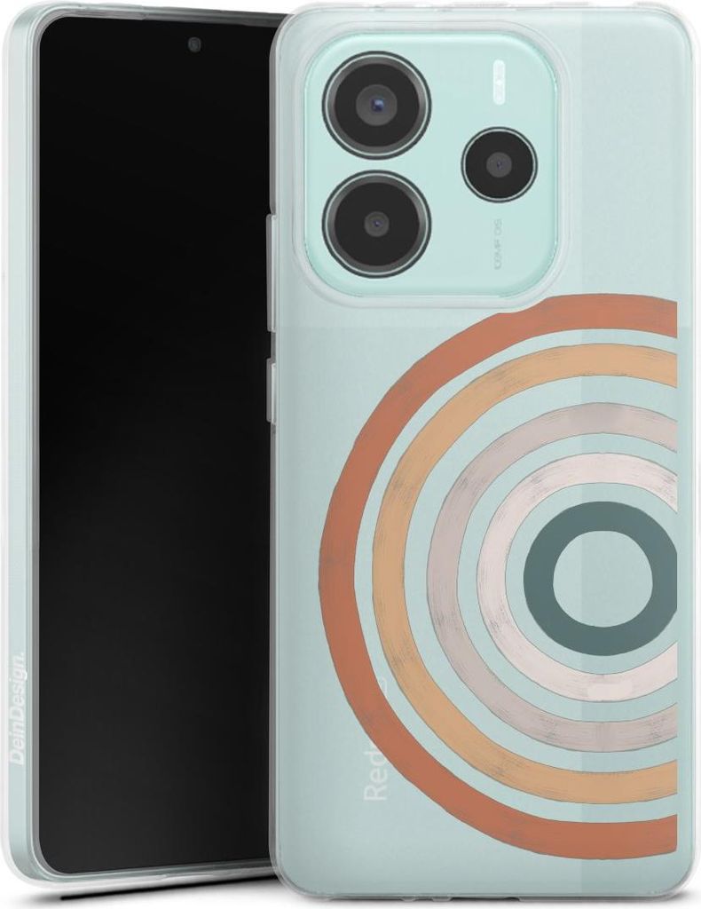 DeinDesign Handyhülle für Xiaomi Redmi Note 14 5G Silikon Hülle Case Smartphone Schutzhülle Kreise Regenbogen Wasserfarbe