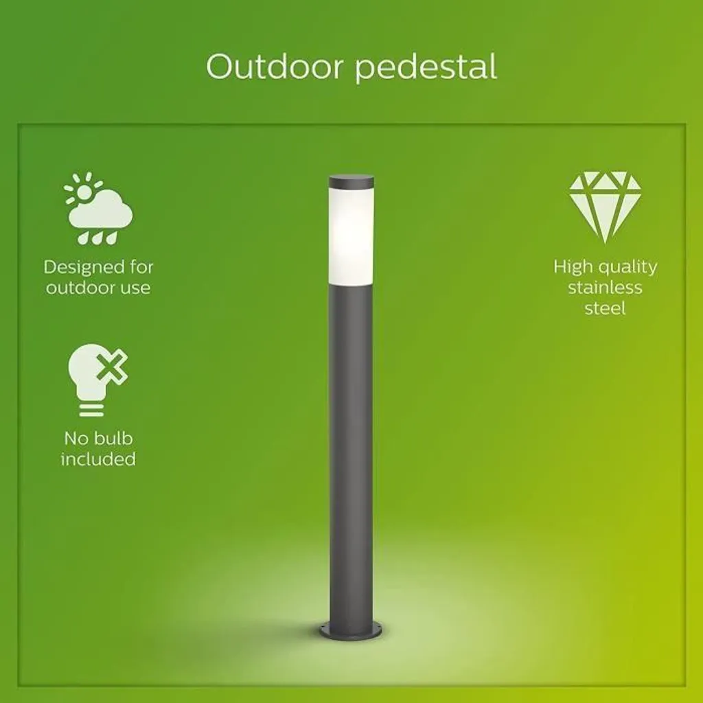 Philips Utrecht Lampada Parete Esterno Antracite 20W IP44 Acciaio