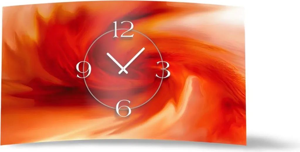 Horloge Murale Design Rouge Silencieuse sans Tic-Tac Strudel Dixtime 3D