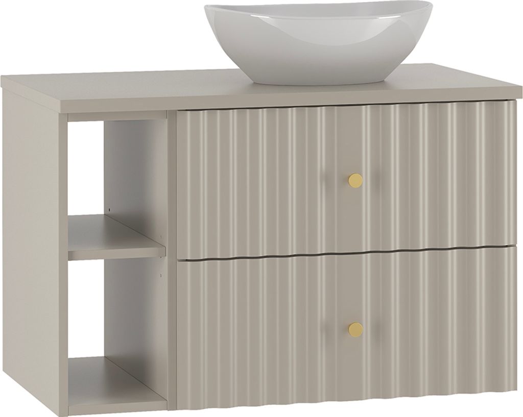 Waschtisch 80.6cm Izae mit 2 Schubladen, Kaschmir