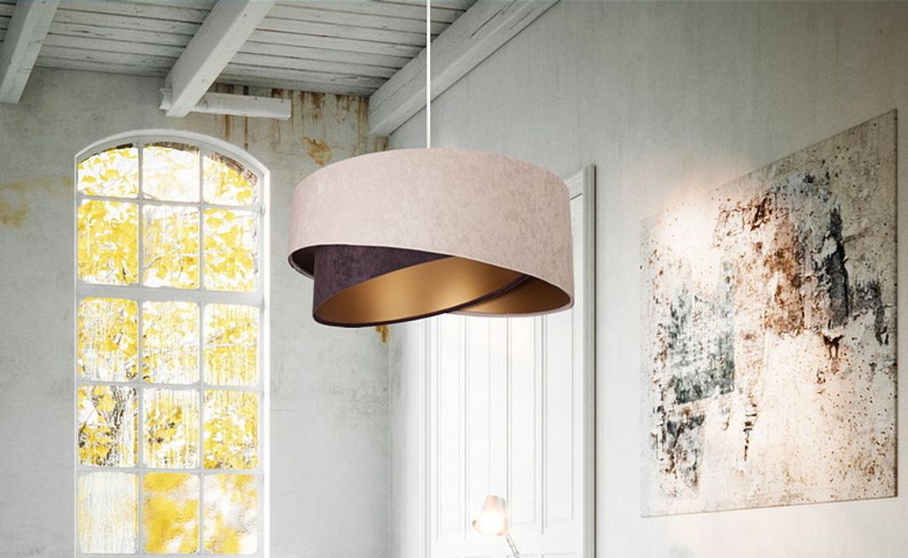 Hängeleuchte Galaxy beige, braun, gold 1 x E27 Ø 50cm H:105cm dimmbar