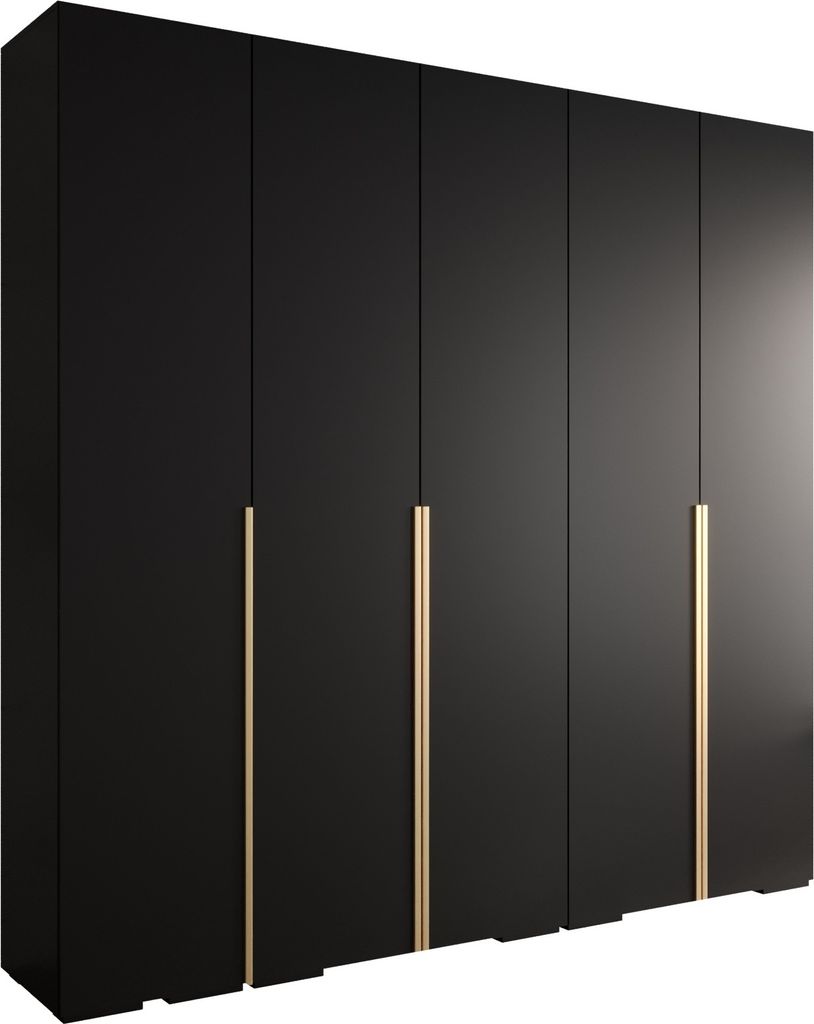MEBLE KRYSPOL Inova 1 Schrank - 236,7x250x47cm - Schwarz Schwarz Gold