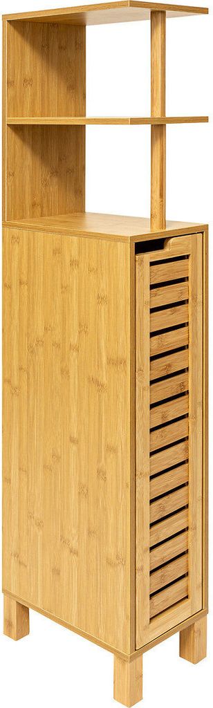 5five Simply Smart | Schmaler Badezimmerschrank aus Bambus Produktbild 