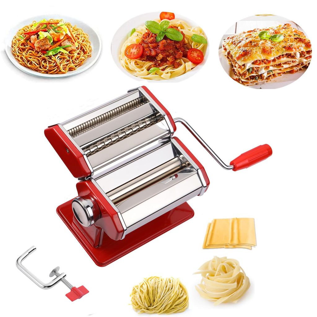 3in1 Edelstahl Nudelmaschine Pasta Maker mit 2 Klingen und Produktbild 