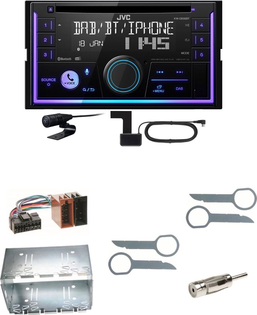 JVC KW-DB95BT Bluetooth Digitalradio USB CD Einbauset für Mercedes ML W163