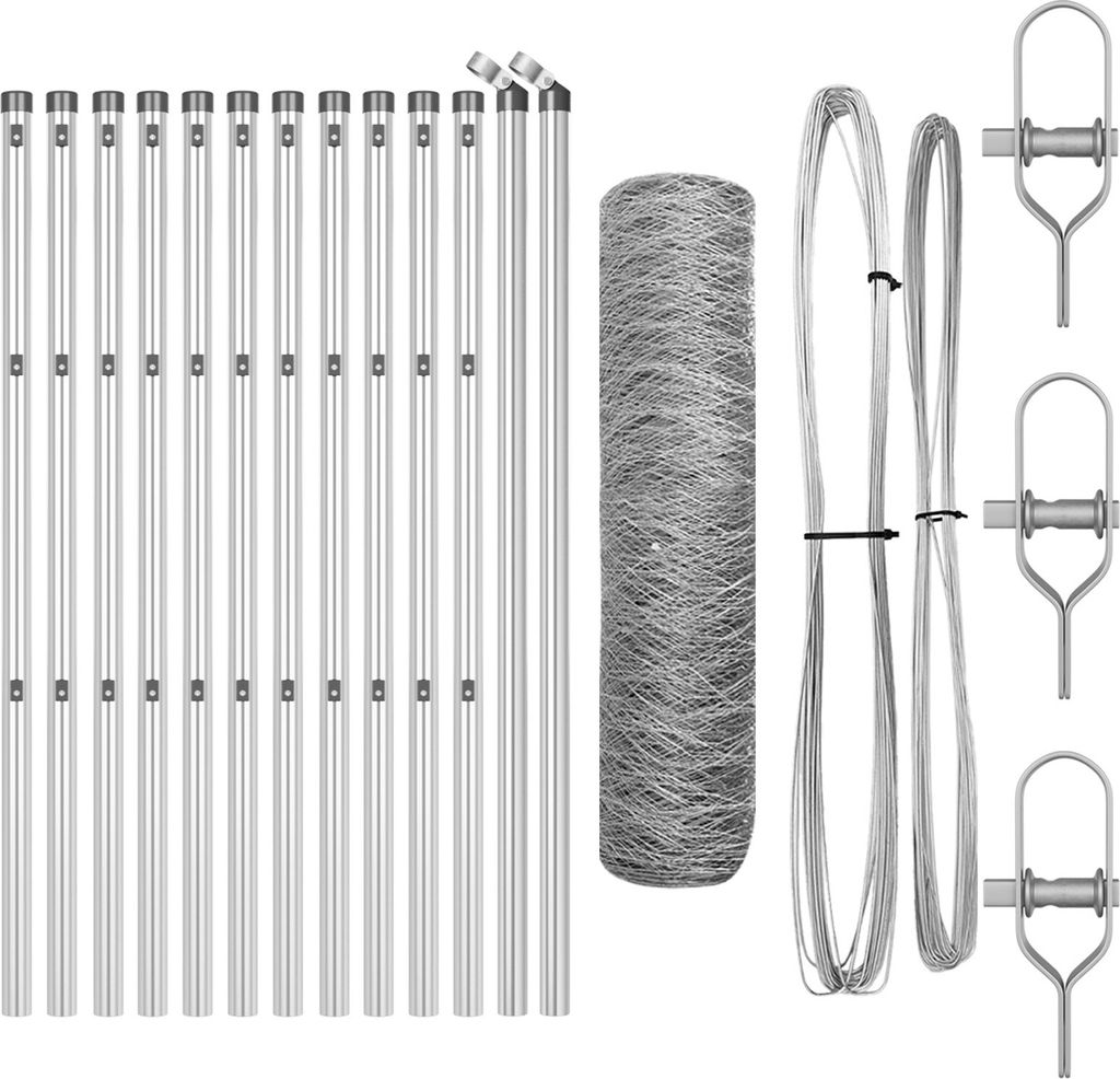 Möbel Zaun Set Set aus 2 Feuerverzinkter Stahl - Zaunzubehör 3352945