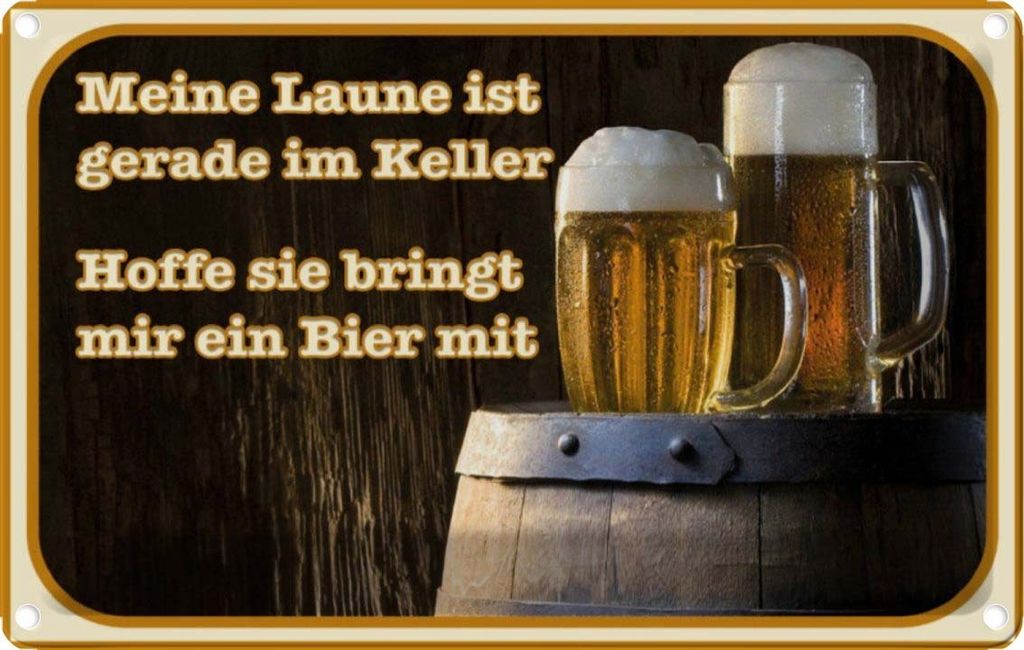 vianmo Blechschild 20x30 cm Bier Laune gerade im Keller hoffe sie Spruch Zitat