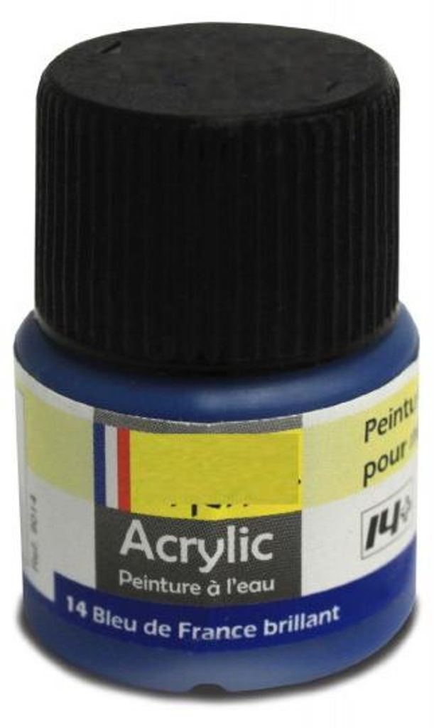 Heller 9014 - Peinture Acrylic 014 bleu de france brillant, 12ml - Neu