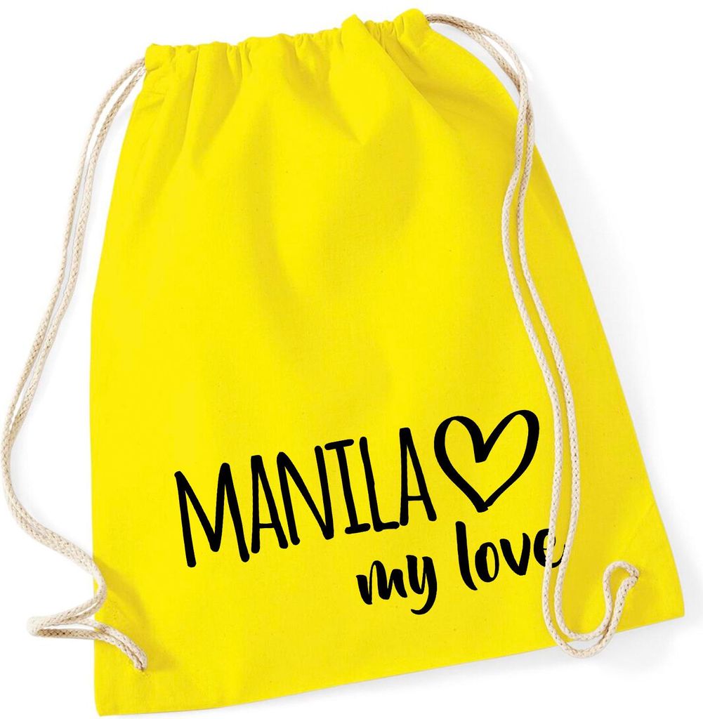 Huuraa Turnbeutel Manila my love 12 Liter Yellow Baumwolle Rucksack Geschenkidee