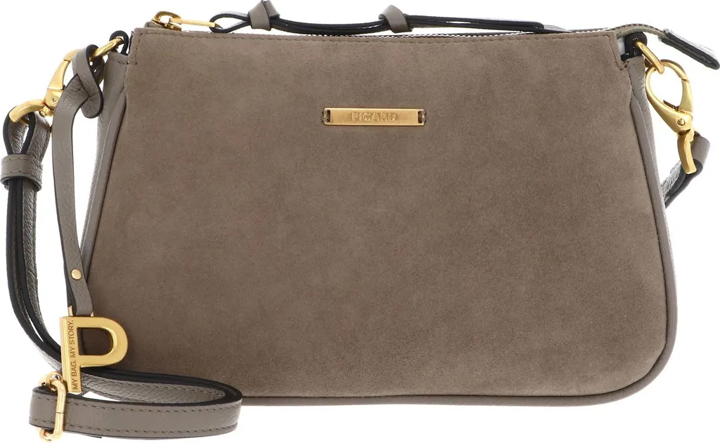Sac Crossbody Bellair cuir véritable taupe avec sangle réglable