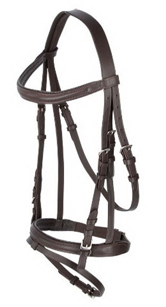 Trensen-Zaum Standard Leder für Shetty, schwarz