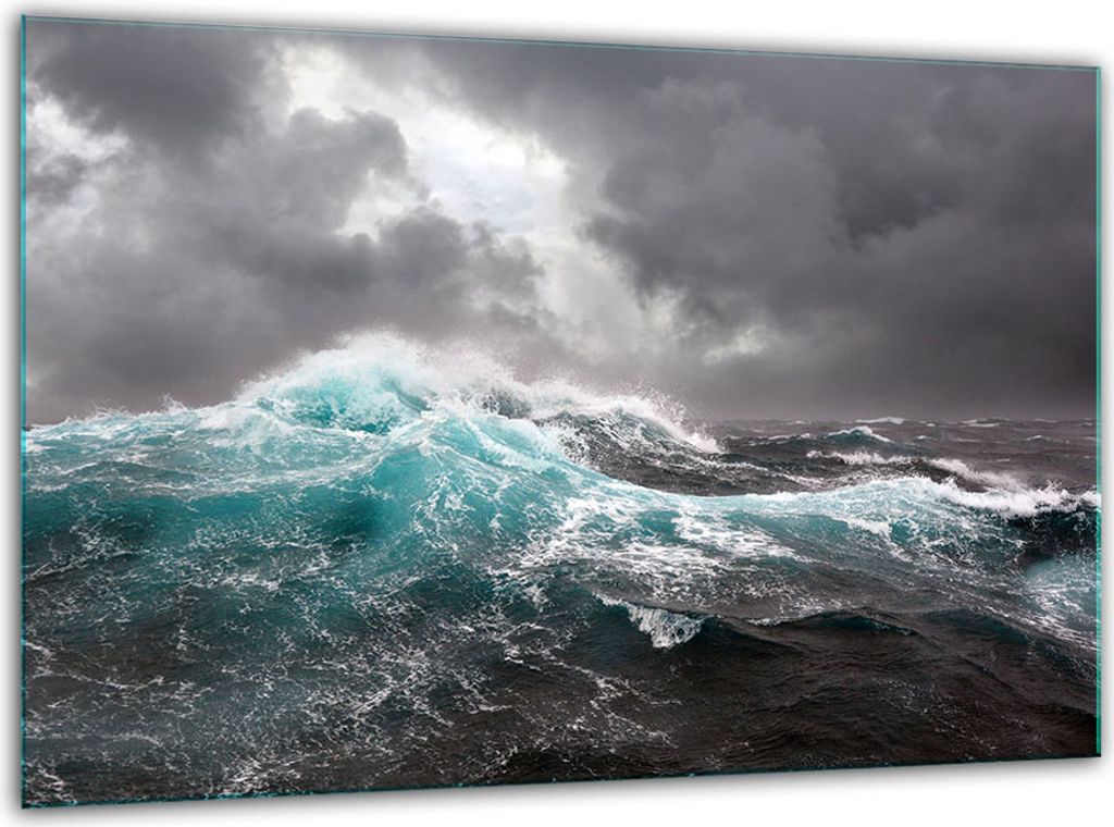 Glas Herdabdeckplatten Schneidebrett Universal 30x22cm Meer Produktbild 