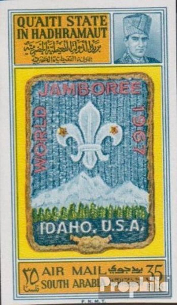 Briefmarken Aden - Qu ́aiti State 1967 Mi 122B (kompl.Ausg.) postfrisch Weltpfadfindertreffen