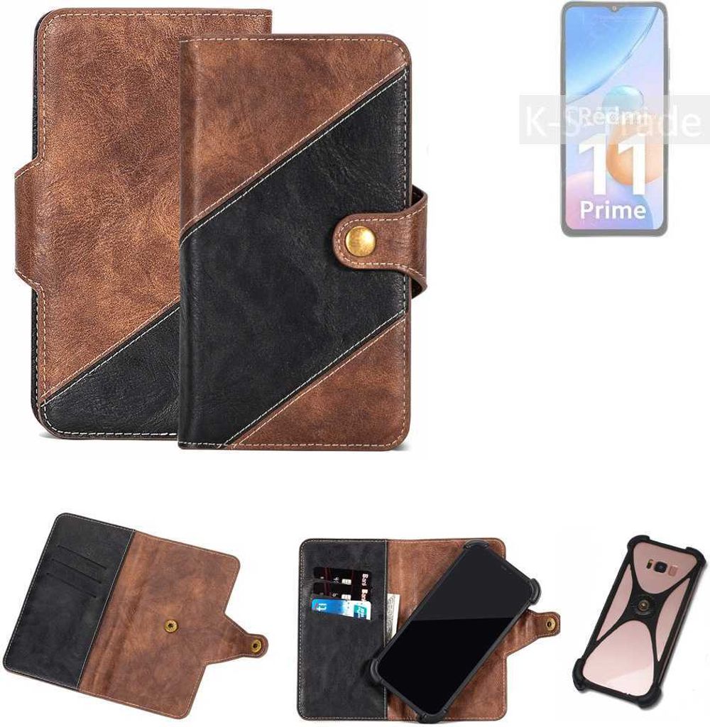 K-S-Trade Handyhülle Schutzhülle Bookstyle Case kompatibel mit Xiaomi Redmi 11 Prime Klapphülle Cover Hülle Schutztasche 1x