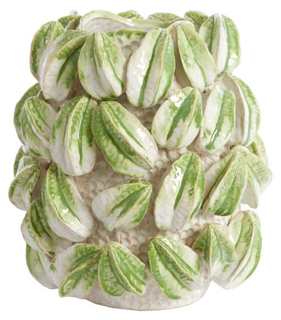 Light&living Deko-Vase 32 x 31,5 x 36,5 cm CARAMBOLA Keramik cremefarben + grün