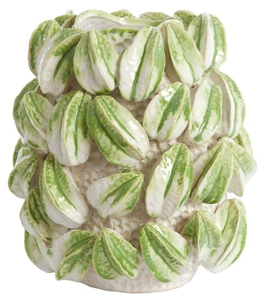 Vase décoratif Carambola Light & Living en céramique crème et vert 36 cm