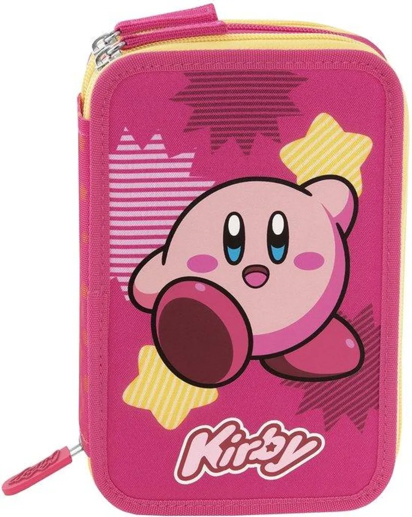 Trousse à 3 zips rose avec stylo Frixion rose pour l'école et bureau