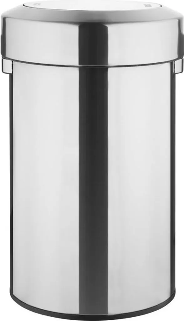 Poubelle en Acier Brossé Bolero 70L - Couvercle à Charnière