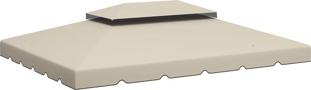 Toile Tonnelle 4x3 m Beige en Polyester 170g/m² avec Évacuation de l'Eau