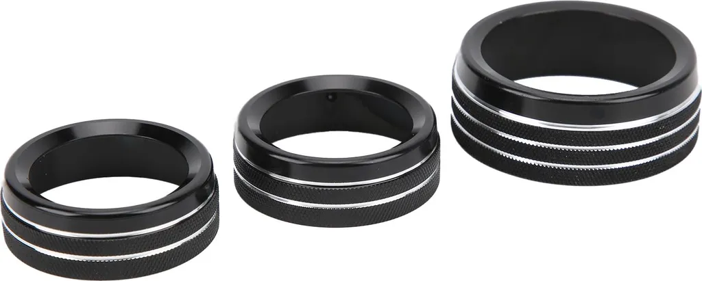 Manopola interruttore audio A/C, anelli di rifinitura, ricambio nero per Dodge Charger/Challenger 2015-2019