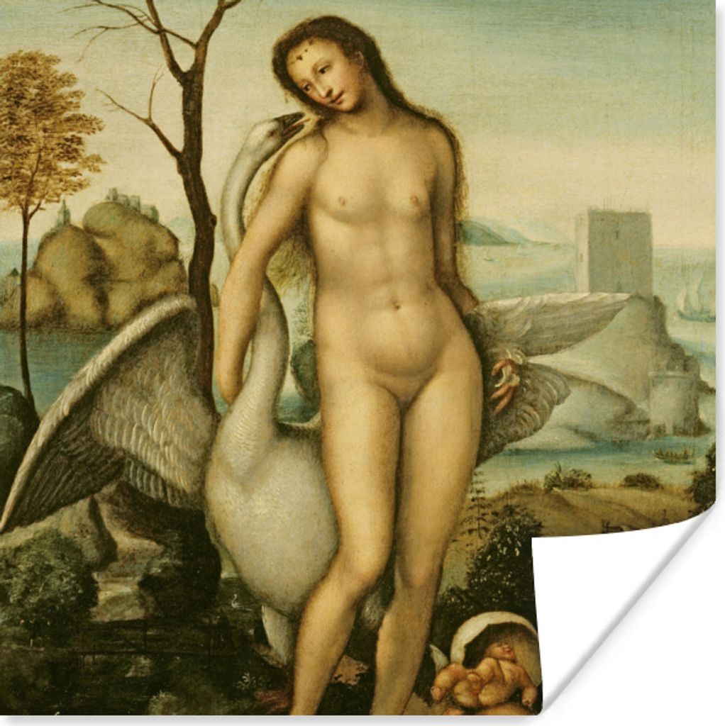 MuchoWow Poster Leda und der Schwan - Leonardo da Vinci 30x30 cm - Wandposter - Printing